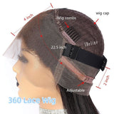 4x4/13x6/Full Frontal/360/Full Lace Transparent Lace Jet Black 1# Color Wig - Curly
