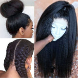 4x4/13x6/Full Frontal/360/Full Lace Transparent Lace Jet Black 1# Color Wig - Kinky Straight