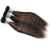 4x4 HD Swiss Lace Closure With Bundles Highlight Color human hair - Straight