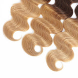 4x4 HD Swiss Lace Closure With Bundles Ombre Color  human hair - BODY WAVE
