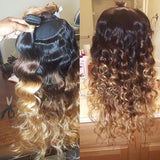 4x4 HD Swiss Lace Closure With Bundles Ombre Color  human hair - BODY WAVE