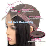 4x4/13x4/13x6/Full Frontal/360/Full Lace Transparent Lace Jet Black 1# Color Wig - Kinky Straight