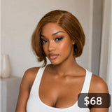 [50% OFF]HALF PRICE /// 4.5x4.5 Transparent Lace  Brown Color Wig - Styled like the picture