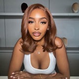 [50% OFF]HALF PRICE /// 5x5 Transparent Lace #4 Brown Color Wig - Straight Bob