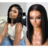 [50% OFF]HALF PRICE /// Full Lace Transparent Lace Human Hair wig - Yaki Straight Bob