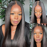 9x6/7x5 Closure Pre-Cut HD Swiss Lace Lace Upgraded Hairline Glueless Wig - Light Yaki Straight