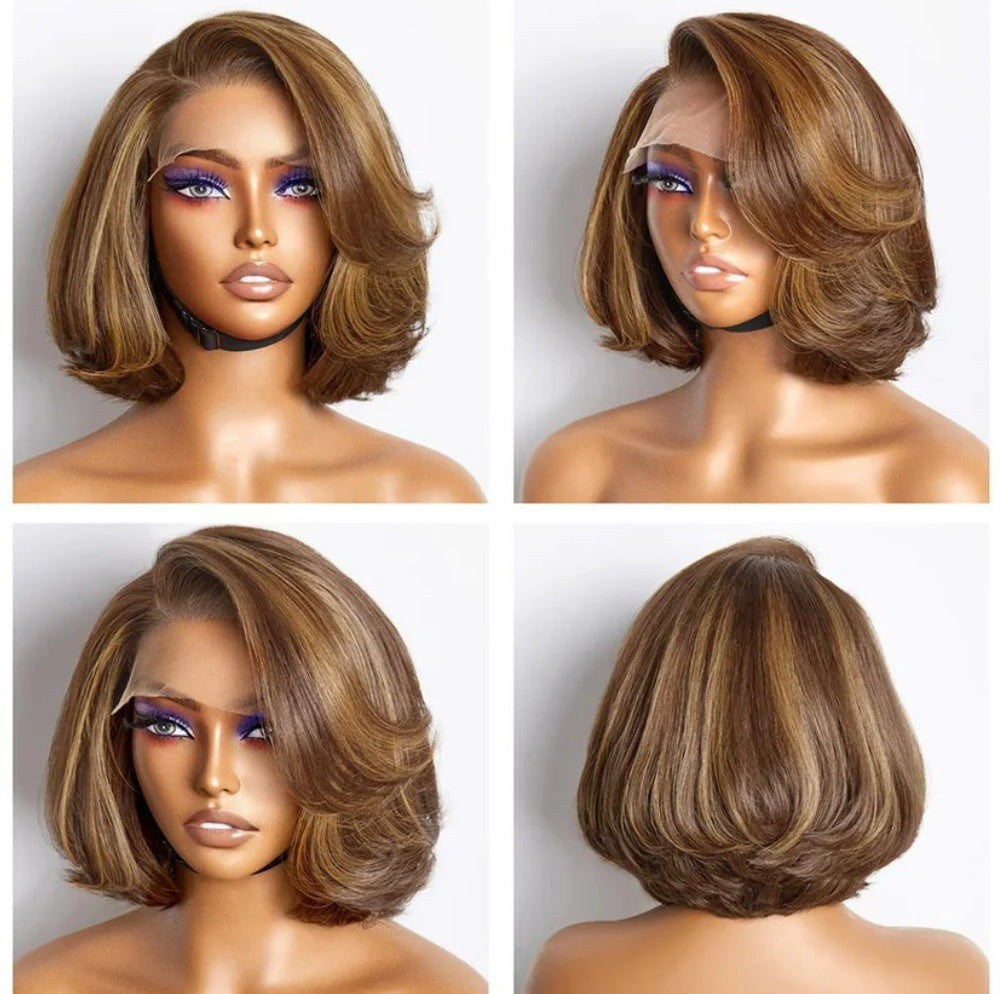 bob Short Body Wave Layered Bob Wig 13x6 Lace Front Glueless