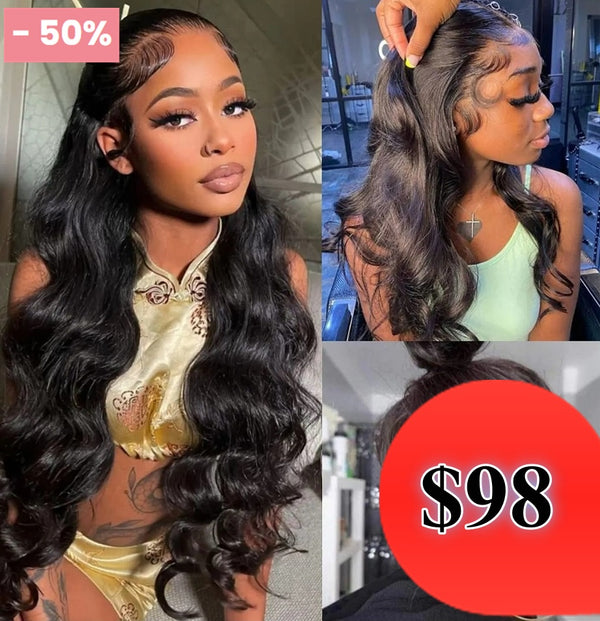 HALF PRICE /// Mariella UPGRADED HAIRLINE Body Wave Human Hair 360 HD Lace Front Curly Edge Wig