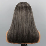 5x5/13x4 Transparent Lace Front Pre-plucked Salt and Pepper Color Wig - Straight