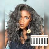 5x5/13x4 Transparent Lace Front Pre-plucked Salt and Pepper Gray Color Wig - Body Wave Wavy