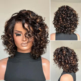 5x5/13x4 Transparent Lace Pre-plucked Hairline Highlight Color Wig - Curl Styled Bob