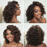 5x5/13x4 Transparent Lace Pre-plucked Hairline Highlight Color Wig - Curl Styled Bob