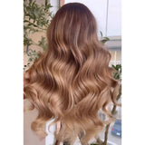 5x5 Transparent Lace Pre-plucked Ombre Color 150%180% Human Hair Wig - Wavy