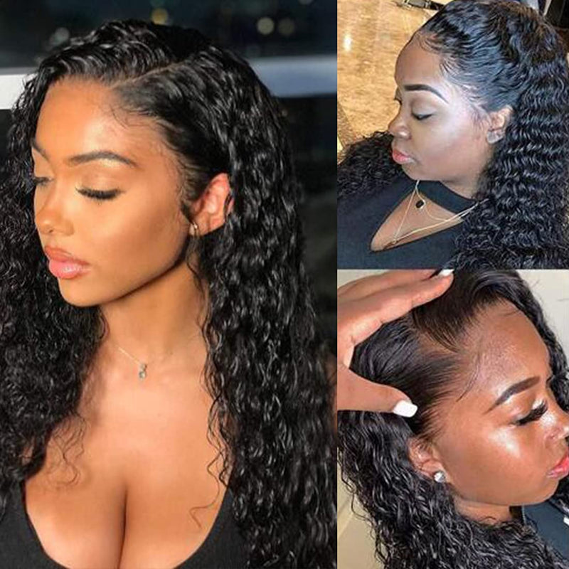 4x4/13x4/13x6/Full Frontal/360/Full Lace Transparent Lace Jet Black 1# Color Wig - Water Wave