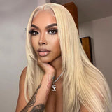 613 Blonde Natural Straight Lace Front Wigs