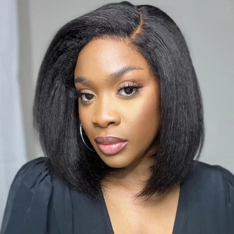 Erin 13x4/13x6 Transparent Lace Front Wig - Kinky Straight Bob