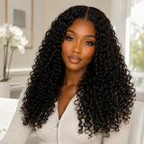 HD Lace 13x6 Fitted Cap Ear Tap Wig - Bouncy Curly with Finger Coily Ends