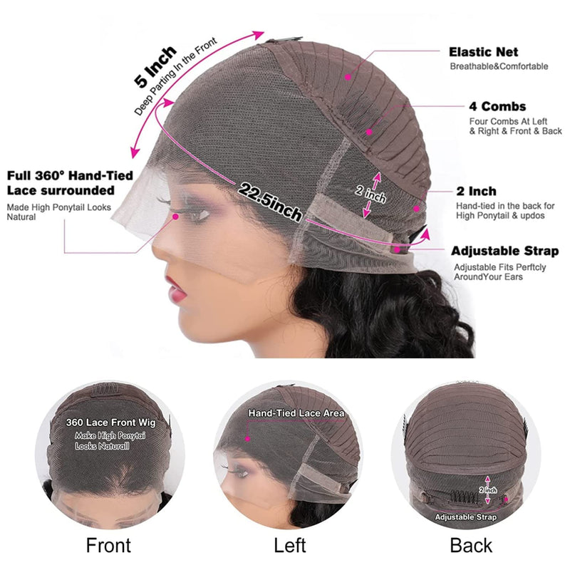 Nicole  360 Transparent Lace Front Human Hair Wig - Silky Straight Bob