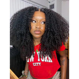 WHOLE LACE NO MESH HD LACE HUMAN HAIR WIG WITH  Invisible Strap - Afro Kinky Curly