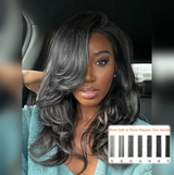 5x5/13x4 Transparent Lace Front Pre-plucked Salt and Pepper Gray Color Wig - Layered Wavy