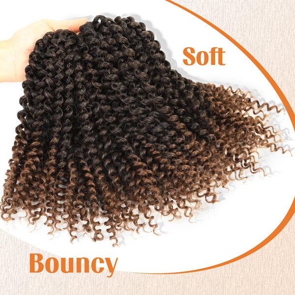 【3 IN 1 Half Wig】 Flip Over Half Wig with Drawcord Wear & Go Glueless Ombre Color Wig - Spanish Curl