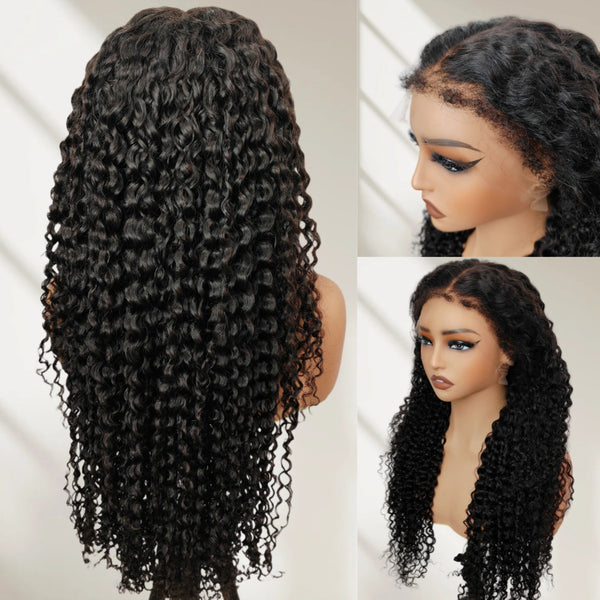 【Upgraded】PreCut 4-Line Invisible Strap 360 HD Lace Wig - Jerry Curlly with 4C Kinky Edge