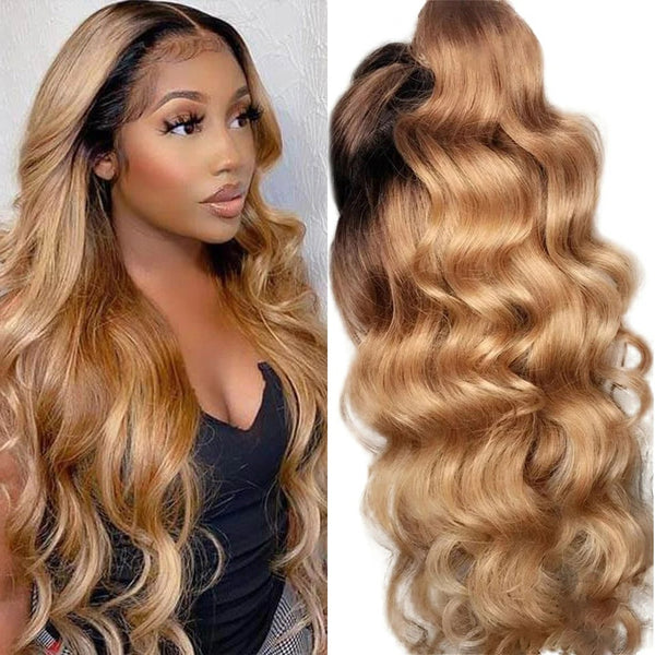 Swiss Lace 250% Pre-plucked 13x6 Hide Lace+ Hide Knots  Lace Wig -  Omber Honey Blonde Body Wave