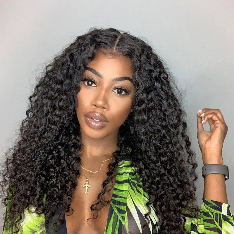 【Upgraded】PreCut 4-Line Invisible Strap 360 HD Lace Wig - Burmese Curly