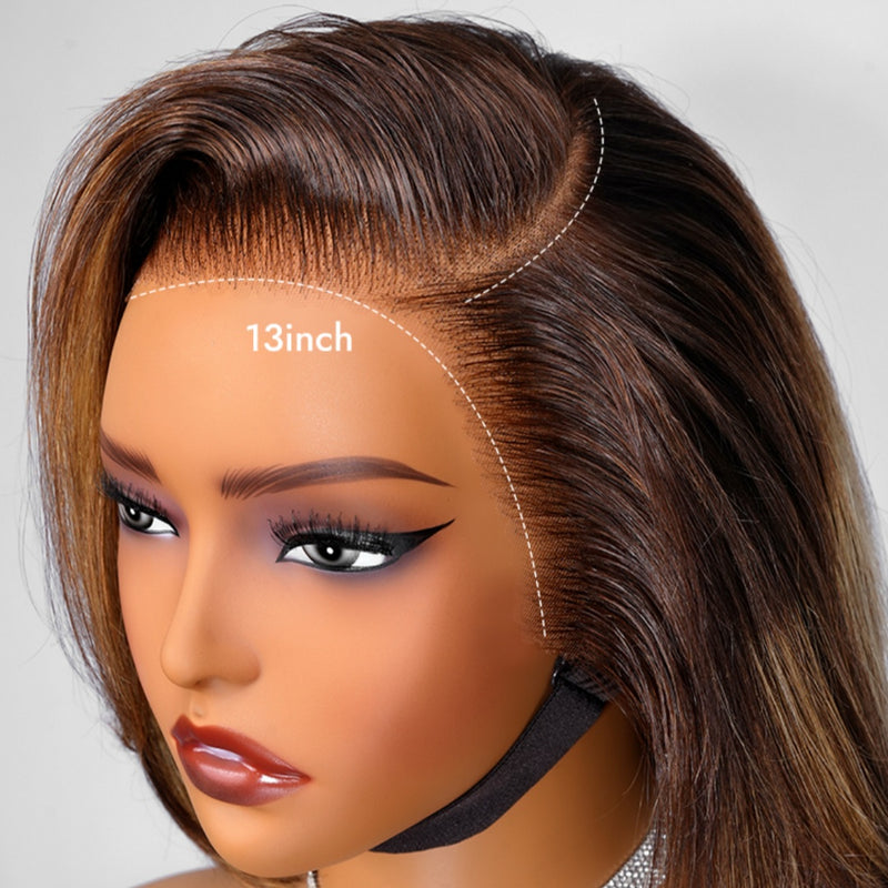【Flash Sale】13x6 Transparent Lace Front Highlight Color 250% Density Bob Wig - Layered Bob