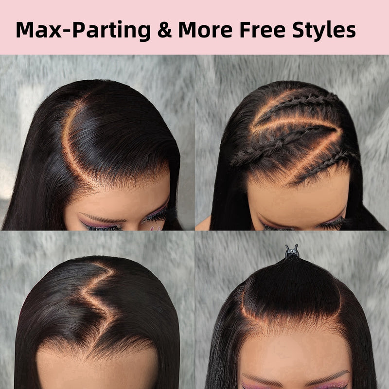 9x6 HD Swiss Lace Upgraded Hairline C-shape Ear Glueless Wig with Drawstring - Deep Wave