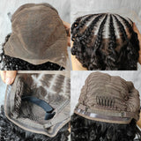 9x6 Transparent Lace Braided Human Hair Wig - Curly/ Water Wave