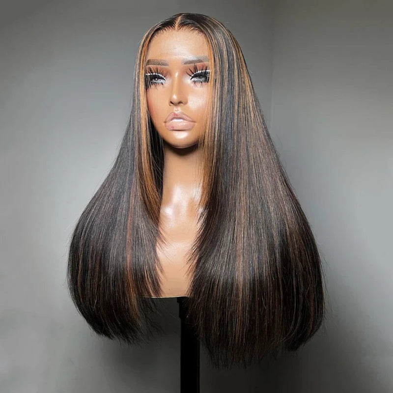 5x5/13x6 Transparent Lace Front Preplucked Highlight Color Wig - Layered Cut Straight