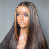 5x5/13x6 Transparent Lace Front Preplucked Highlight Color Wig - Layered Cut Straight