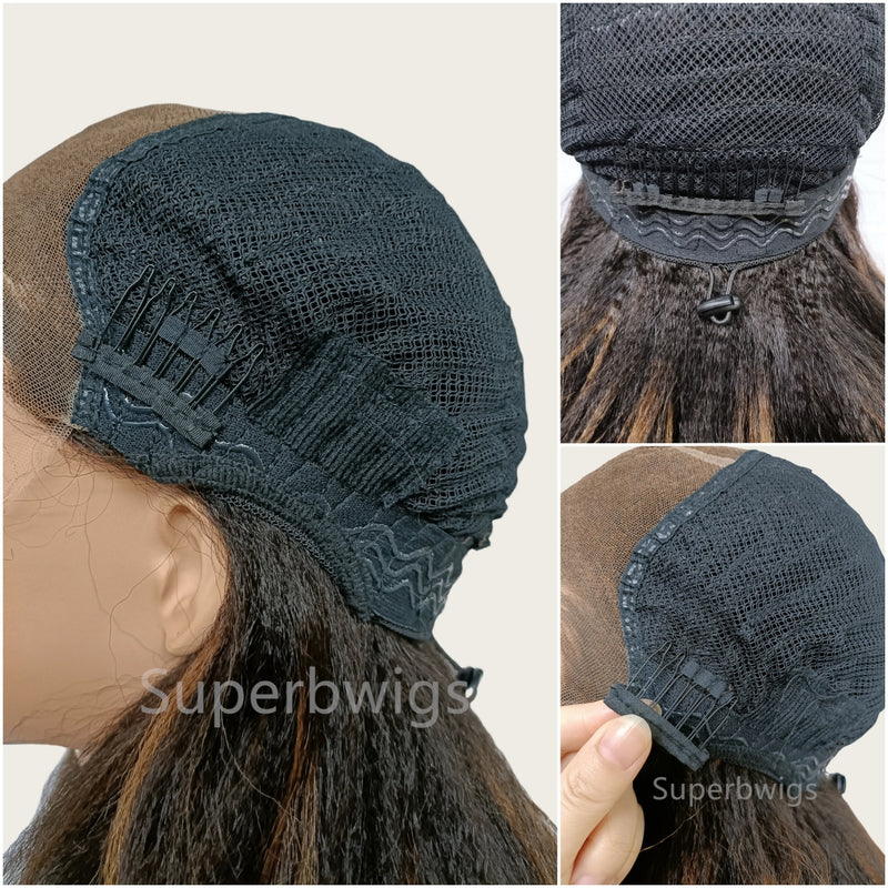 9x6 HD Swiss Lace Upgraded Hairline C-shape Ear Glueless Wig with Drawstring - Curly