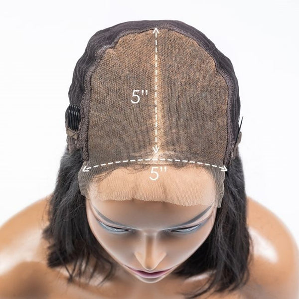 5x5/13x6 Transparent Lace Front Preplucked Burgundy Color Wig - Straight With Bang