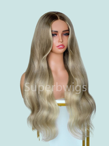 【LUX HAIR】5x5/13x4 HD Swiss Lace Pre-plucked Ombre Highlight Color 180% Human Hair Wig - Wavy