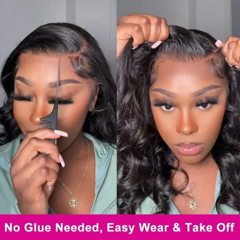 9x6/7x5 Closure Pre-Cut HD Swiss Lace Lace Upgraded Hairline Glueless Wig - Body Wave