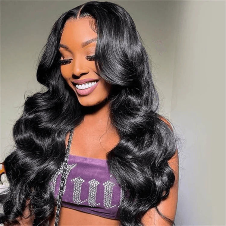 4x4/13x4/13x6/Full Frontal/360/Full Lace Transparent Lace Jet Black 1# Color Wig - Body Wave