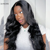 4x4/13x4/13x6/Full Frontal/360/Full Lace Transparent Lace Jet Black 1# Color Wig - Body Wave