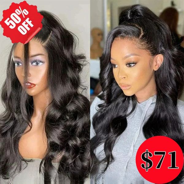 Half Price /// 13x4 Transparent Lace Front Preplucked Hairline Human Hair Wig - Body Wave