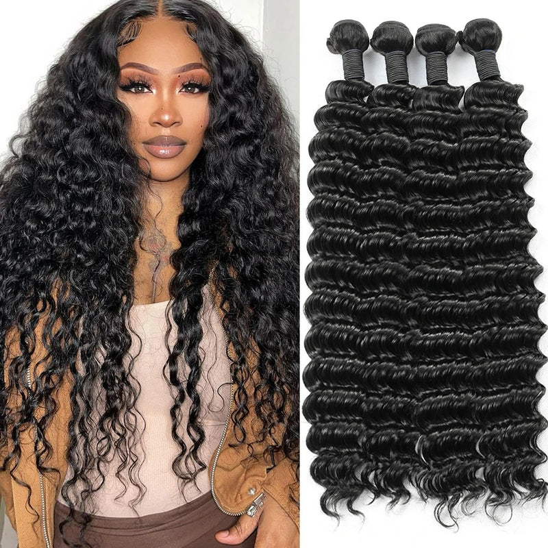 High Quality Virgin Human Hair Bundles - Deep Wave