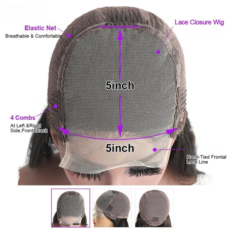 [50% OFF]HALF PRICE /// 4x4 / 5x5 Transparent Lace Highlight Color BOB with Bang Wig - Straight