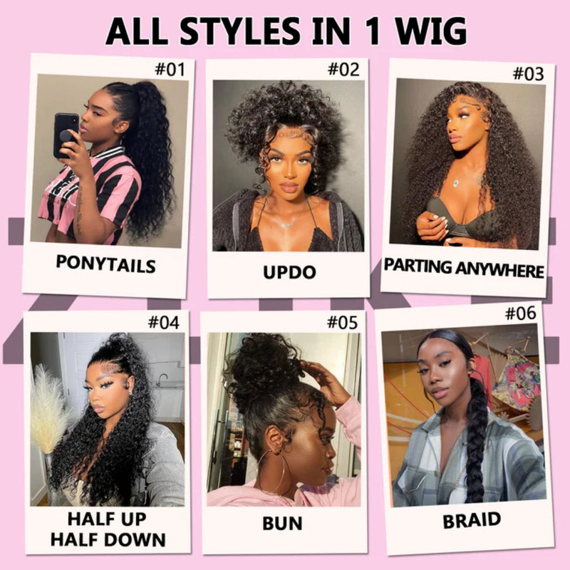 WHOLE LACE NO MESH HD LACE HUMAN HAIR WIG WITH  Invisible Strap - Loose Wave