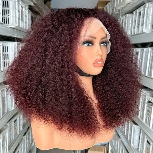 【Flash Sale】4x4/13x4 Transparent Lace Front Pre-plucked Hairline 250% Density Bob Wig - Afro Kinky Curly