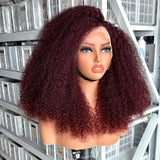 【Flash Sale】4x4/13x4 Transparent Lace Front Pre-plucked Hairline 250% Density Bob Wig - Afro Kinky Curly