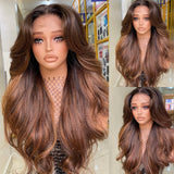 "3D DOME CAP" 9x6 HD  Lace Upgraded Hairline C-shape Ear Glueless Highlight Color Wig with Drawstring - Yaki Wave