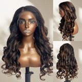 "3D DOME CAP" 9x6 HD Lace Upgraded Hairline C-shape Ear Highlight Color Wig with Drawstring - Yaki Wave