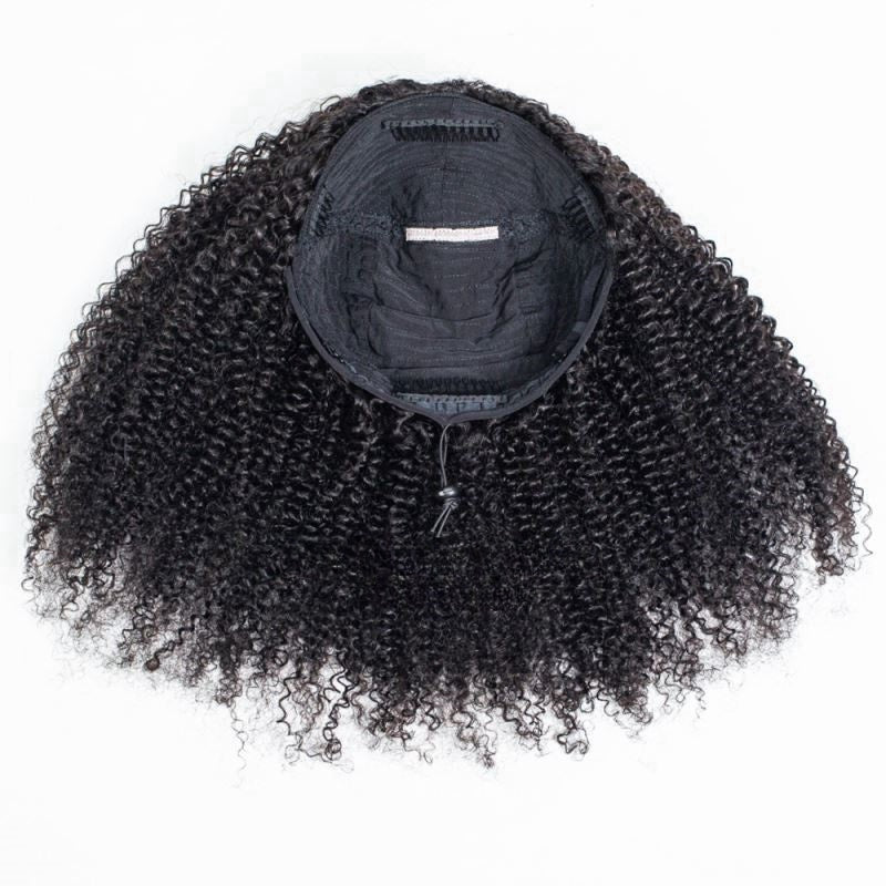 【3 IN 1 Half Wig】 Flip Over Half Wig with Drawstring Wear & Go Glueless Wig - Kinky Curly