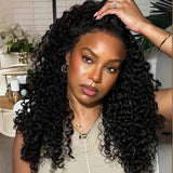 【Upgraded】PreCut 4-Line Invisible Strap 360 HD Lace Wig - Deep Curly