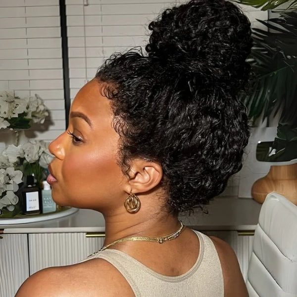 【Upgraded】PreCut 4-Line Invisible Strap 360 HD Lace Wig - Deep Curly